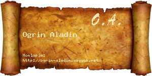 Ogrin Aladin névjegykártya